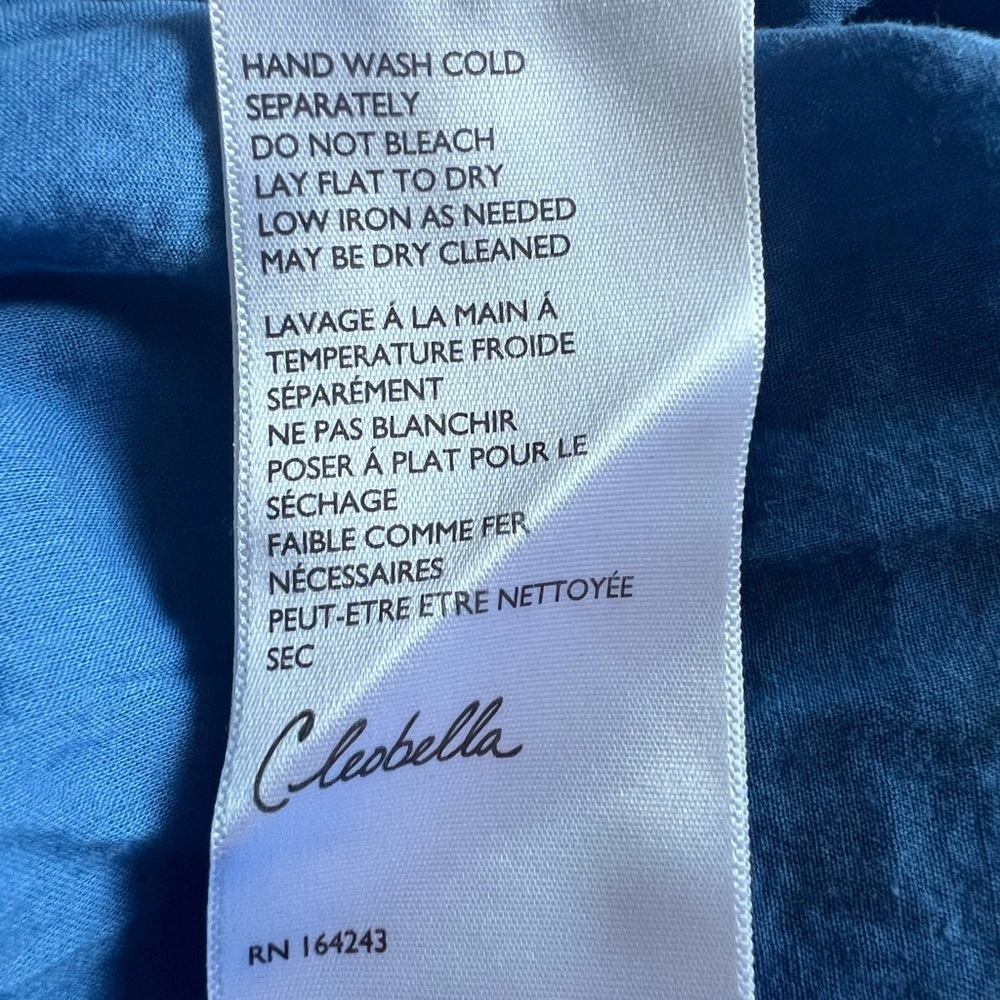 Cleobella Blue Floral Tie-Strap Midi Dress Sz/M. - Picture 9 of 11